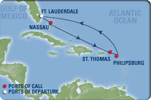 Fort Lauderdale, Nassau, Charlotte-Amalie, Philipsburg